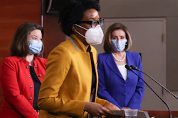 Rep. Lauren Underwood, D-Ill., during a news conference with Speaker Nancy Pelosi, D-Calif., and Rep. Angie Craig, D-Minn., Capitol Hill, March 19, 2021.
