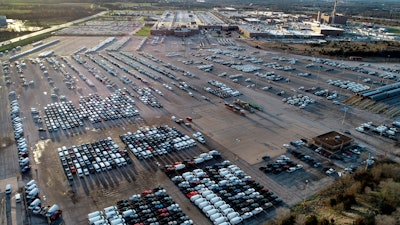 General Motors assembly plant and parking lot, Wentzville, Mo., March 24, 2021.