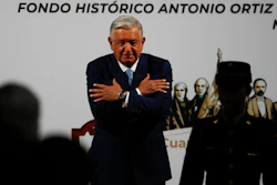Mexican President Andres Manuel Lopez Obrador during a news conference marking the 100th day of his third year in office, National Palace, Mexico City, March 30, 2021