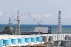 Nuclear reactor units of No. 3, left, and 4 at the Fukushima Daiichi nuclear power plant, Okuma town, Japan, Feb. 27, 2021.