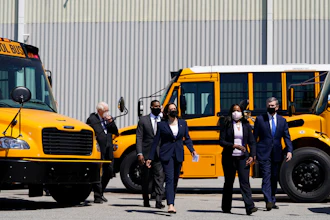 Vice President Kamala Harris tours Thomas Built Buses, High Point, N.C.,, April 19, 2021.