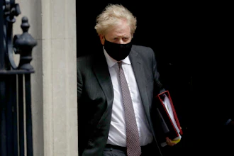 British Prime Minister Boris Johnson leaves 10 Downing Street, London, April 21, 2021.