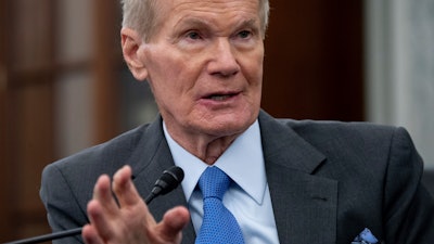 Former Sen. Bill Nelson, nominee to be administrator of NASA, speaks during a confirmation hearing on Capitol Hill, April 21, 2021.