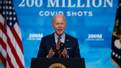 President Joe Biden speaks about COVID-19 vaccinations at the White House, April 21, 2021.