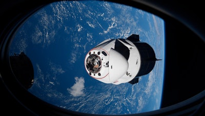 SpaceX Crew Dragon capsule approaches the International Space Station for docking, April 24, 2021.