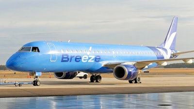 This photo provided by CeanOrrett shows a Breeze aircraft. Two new U.S. airlines are planning on starting service this spring, tapping into the travel recovery that is picking up speed. Breeze Airways is next up, the latest creation of David Neeleman, who founded JetBlue Airways more than 20 years ago.