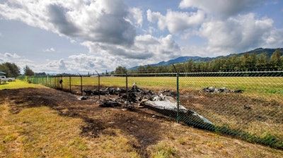 Site of a Beechcraft King Air twin-engine plane crash, Mokuleia, Hawaii, June 22, 2019.
