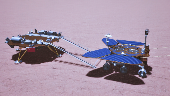 Artist's rendering of China's Zhurong rover on the surface of Mars, May 22, 2021.