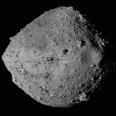 The asteroid Bennu from the Osiris-Rex spacecraft.