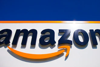 Amazon logo in Douai, France, April 16, 2020.