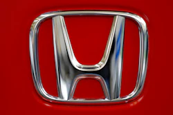 Honda logo on a vehicle at the Pittsburgh Auto Show, Feb. 14, 2013.