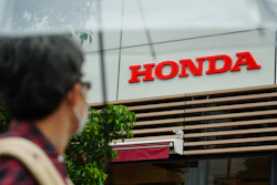 Honda Motor Company logo in Tokyo, May 13, 2021.