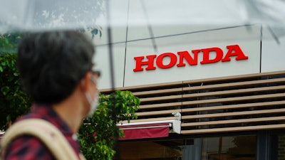 Honda Motor Company logo in Tokyo, May 13, 2021.