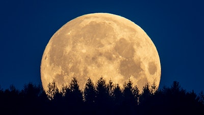 Full moon seen from the Taunus region near Frankfurt, Germany, May 7, 2020.