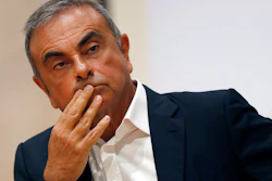 Former Nissan Motor Co. Chairman Carlos Ghosn holds a press conference at the Maronite Christian Holy Spirit University of Kaslik, Lebanon, Sept. 29, 2020.
