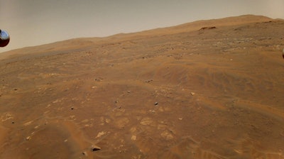 The surface of Mars from a height of 33 feet, captured by the Ingenuity Mars helicopter during its sixth flight, May 22, 2021.