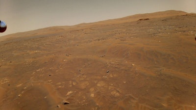 The surface of Mars from a height of 33 feet, captured by the Ingenuity Mars helicopter during its sixth flight, May 22, 2021.