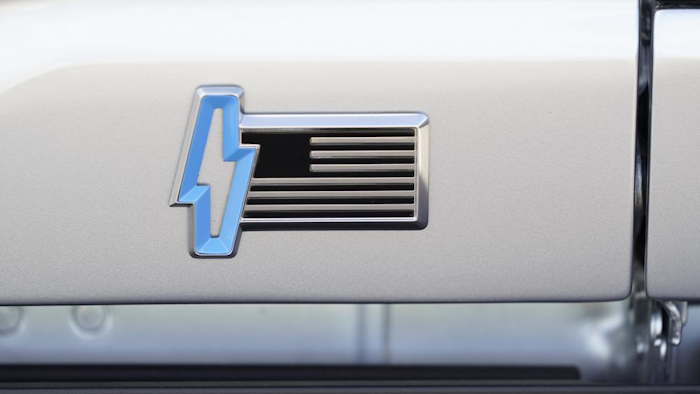 A pre-production Ford F-150 Lightning is shown in Bruce Township, Mich., May 12, 2021.