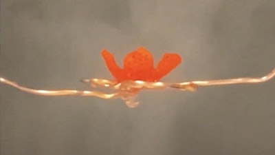 A 3D-printed flower demonstrates the qualities of a multi-functional printing gel that responds to moisture.