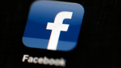 Facebook logo on an iPad in Philadelphia, May 16, 2012.