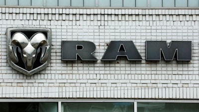 Ram logo at a dealership in Pittsburgh, Jan. 12, 2017.
