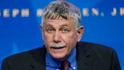 Eric Lander speaks during an event at The Queen theater, Wilmington, Del., Jan. 16, 2021.