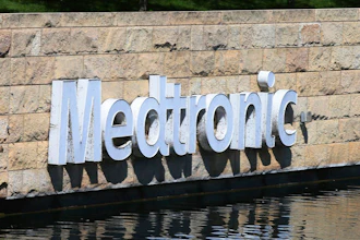 Medronic logo at the company's offices in Fridley, Minn., Aug. 29, 2019.