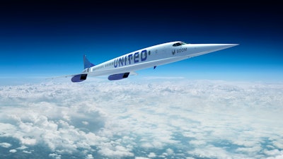 Artist’s rendition of a United Airlines Boom Supersonic Overture jet.