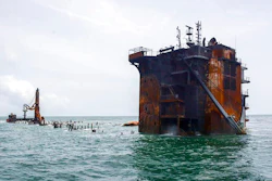 The MV X-Press Pearl off Colombo port, Sri Lanka, June 17, 2021.