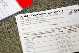 A COVID-19 vaccination record card at Seton Medical Center in Daly City, Calif., Dec. 24, 2020.