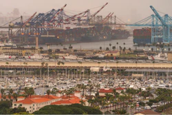 Cargo ships docked in the Port of Los Angeles, March 3, 2021.
