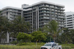 Sister building of a condominium that partially collapsed earlier the same day in Surfside, Fla., June 24, 2021.