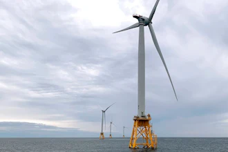 Deepwater Wind's turbines stand in the water off Block Island, R.I., Aug. 23, 2019.