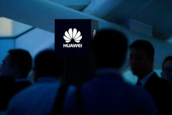 Huawei logo during a launch event for the Huawei Matebook, Beijing, May 26, 2016.