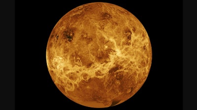 Image of the planet Venus made with data from the Magellan spacecraft and Pioneer Venus Orbiter.