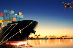 Container Ship At Port And Cargo Plane 000071988275 Large