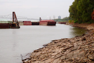 Barges on the Mississippi River, Baton Rouge, La.