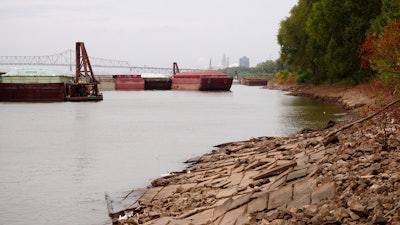 Barges on the Mississippi River, Baton Rouge, La.