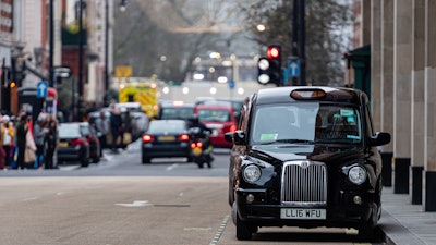 Taxi in London, Dec. 2019.