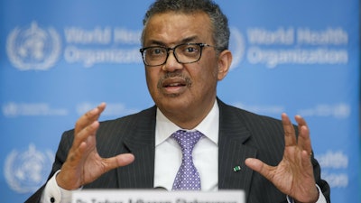 Tedros Adhanom Ghebreyesus, director general of the World Health Organization, during a news conference in Geneva, Switzerland, March 9, 2020.