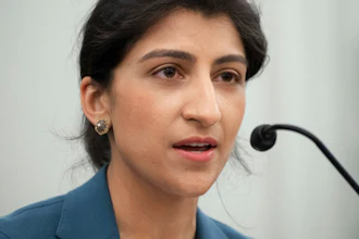 Lina Khan, nominee for commissioner of the Federal Trade Commission, speaks during her confirmation hearing on Capitol Hill, April 21, 2021.