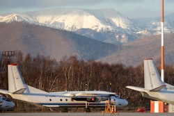 An Antonov An-26 with the same board number as the missed plane at Airport Elizovo, outside Petropavlovsk-Kamchatsky, Russia, Nov. 17, 2020.