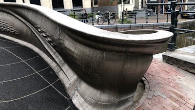 3D-printed pedestrian bridge, Amsterdam, July 15, 2021.