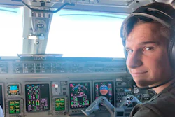 A 2021 photo showing Oliver Daemen in an airplane cockpit.
