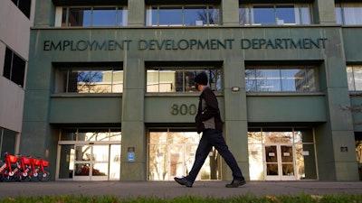 The California Employment Development Department in Sacramento, Dec. 18, 2020.