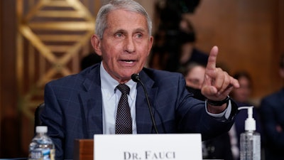 Dr. Anthony Fauci testifies before the Senate health committee on Capitol Hill, July 20, 2021.