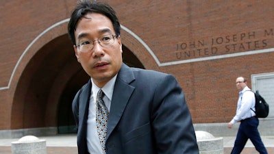 Glenn Chin, a supervisory pharmacist at the closed New England Compounding Center, leaves federal court in Boston, Sept. 19, 2017.