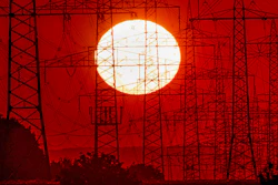 Power poles in Frankfurt, Germany, June 23, 2020.
