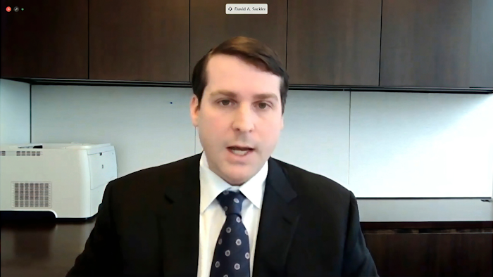 David Sackler testifies via video to a House Oversight Committee hearing, Dec. 17, 2020.