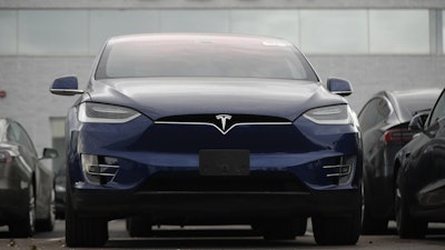 A 2019 Model X at a Tesla dealership in Littleton, Colo., Oct. 20, 2019.